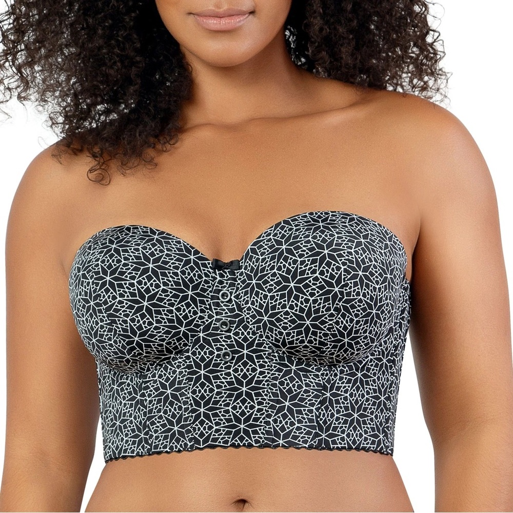 Strapless Bra Geometric Design Parfait 30GG 30J Unpadded